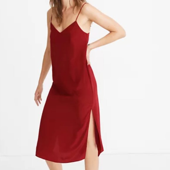 MADEWELL SILK EVA SIDE SLIT DRESS - SIZE 6 - Picture 1 of 9